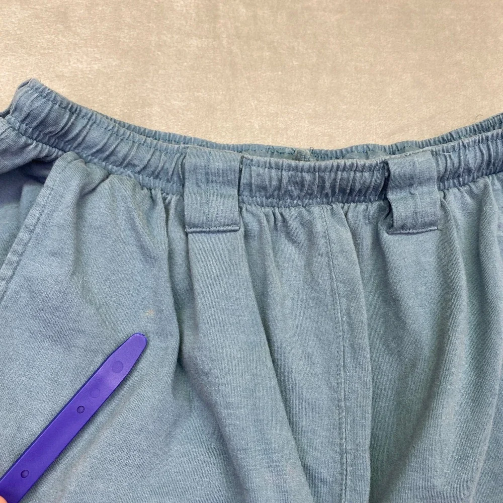 Big Dogs Mens Large Blue‎ Cotton Elastic Waist Wide Leg Cropped Lounge Pants